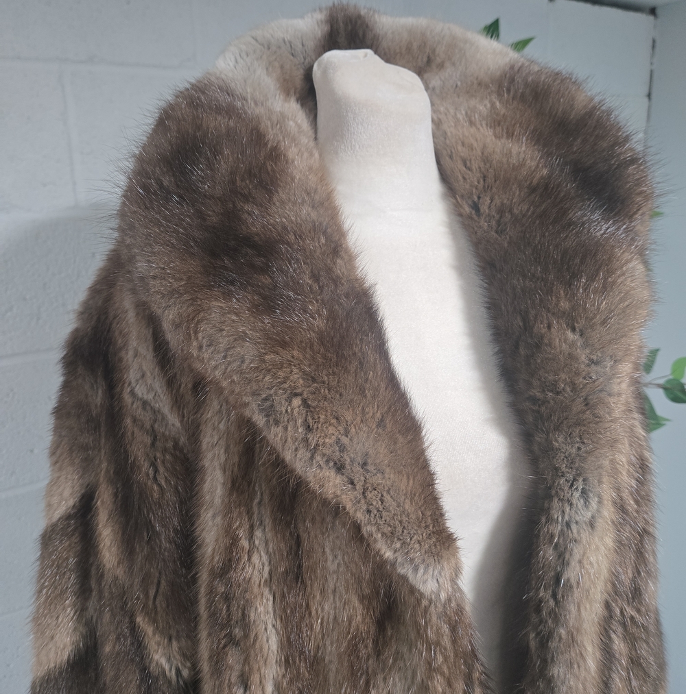 VTG 80s Luxury Mink Fur Swing Coat Small Medium Glam Mobwife - Picture 2 of 10